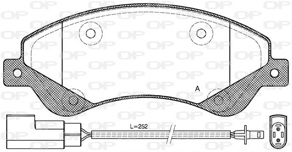 OPEN PARTS Комплект тормозных колодок, дисковый тормоз BPA1251.02